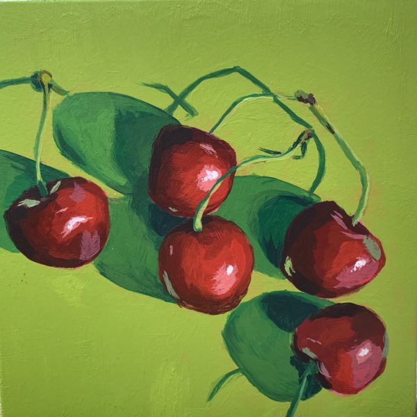 cherry painting, original acrylic painting, Leigh Ann Torres, Austin artist