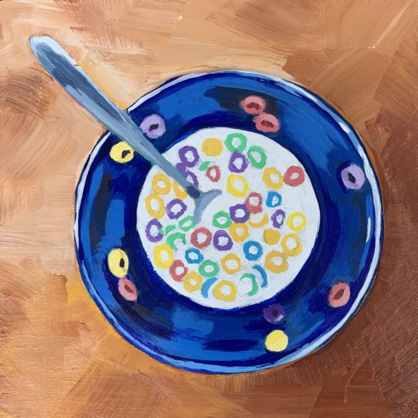 Leftover Fruit Loops, fruit loop painting, acrylic painting, original painting, Leigh Ann Torres
