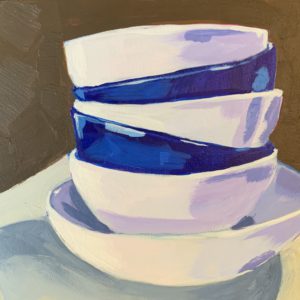 IKEA bowls, acrylic painting, original paintings, Leigh Ann Torres