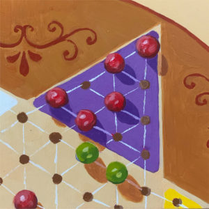 Chinese checkers, acrylic painting, Leigh Ann Torres