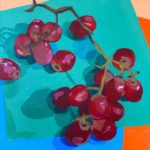 red grapes, still life painting, acrylic painting, acrylic still life, Leigh Ann torres