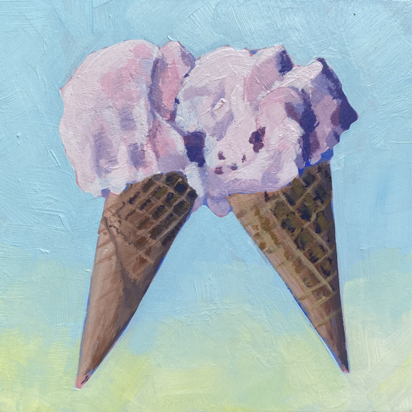 Ice cream cones, Leigh Ann Torres, original acrylic painting